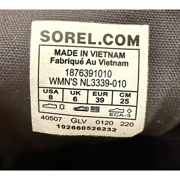 Women's Size 8 SOREL Harlow Lace Up Black Leather Waterproof Winter Boots EUC - Picture 7 of 8